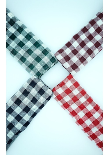 3'lü Çok Amaçlı Sofra Bezi & Piknik Sofrası & Masa Örtüsü Ekose Pötikare Desenli Çok Renkli