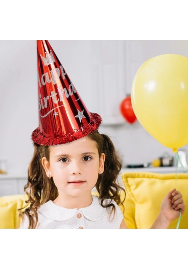 Simli Happy Birthday Şapka Standart