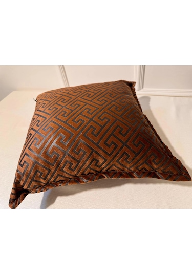Nivemeshome Monet Zigzag Kırlent Kılıfı Kahve-antrasit 45 X 45 Kahve