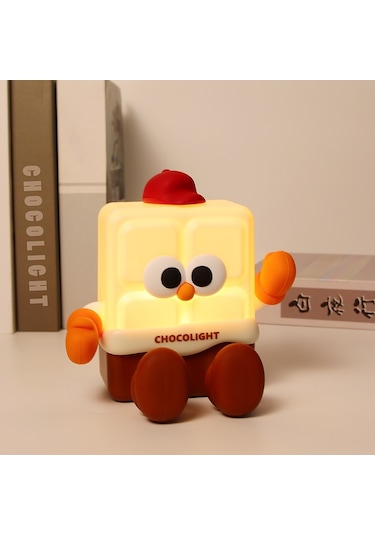 Yaratıcı Çikolata Gece Lambası Karikatür Telefon Standı Çocuklar İçin Silikon Başucu Lambası Çok Renkli