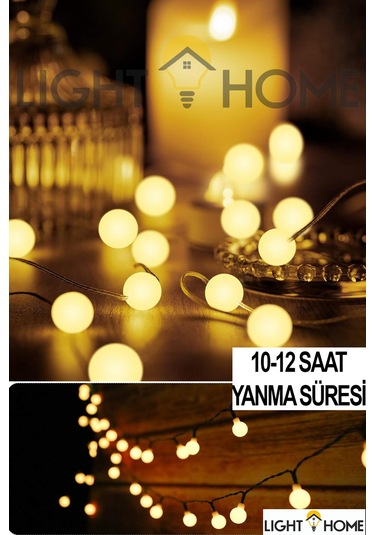 50 Led 7 Metre Sarı Opak Güneş Enerjili Led Işık Solar Bahçe Teras Balkon Ağaç Lambası Aydınlatması