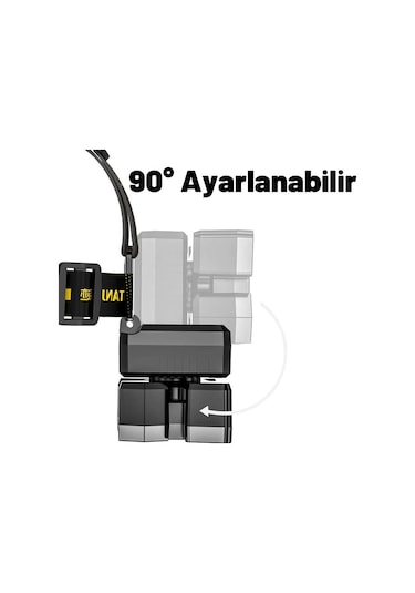 DailyLink 5LED Dahili Pil USB Şarj Edilebilir Kafa Feneri Lambası Siyah