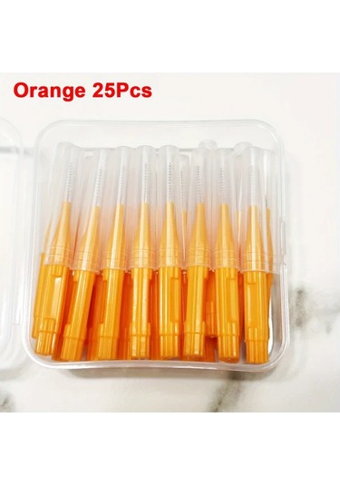 Willowhaven Dentcare 25 Adet Turuncu Diş Arası Fırçası, Nylon Kıllı Oral Bakım