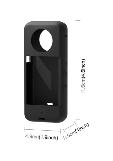 Insta360 X3 Puluz Lens Kapaklı Silikon Koruyucu Kılıf İçin Siyah