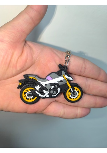 Silikon Kaliteli Motosiklet Anahtarlığı Esnek, Dayanıklı Ve Şık Tasarım Gri