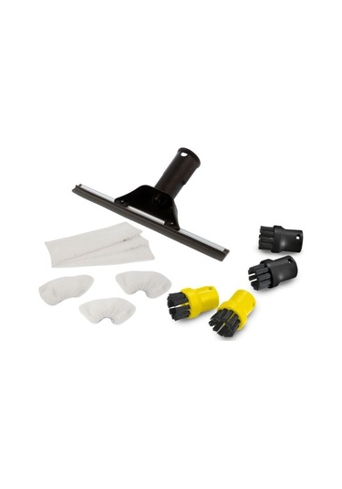Karcher Sc Serisi İle Uyumlu Aksesuar Seti, Cam Silme Aparatı, Mikrofiber Bez, Mini Fırça Seti