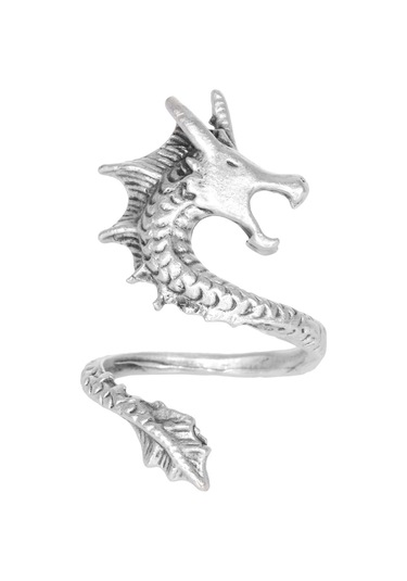 Erkek Antik Gümüş Kaplama Ejderha Yüzük N11.15245 Çok Renkli