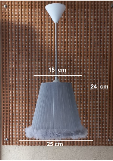 N-49 Gri Organze Yatak Odası Çocuk Ve Bebek Odası Avize Gri