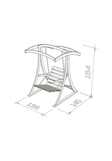 Teras Tekli Ladin Ahşap Salıncak Dış Mekan Bahçe, Teras Salıncağı -krem Krem