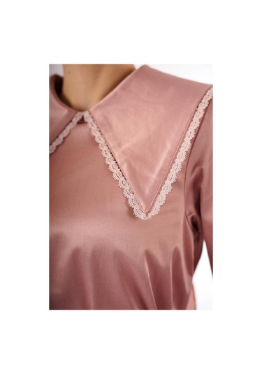 Pamuk Saten Pudra Elbise Beyaz