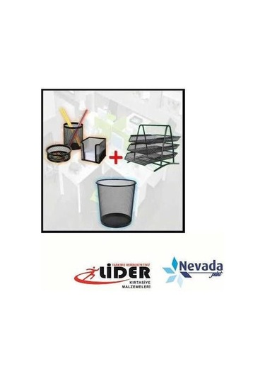 Masa Üstü Kalemlik / Kağıtlık / Ataşlık / Çöp Kovası 3 Lü Evrak