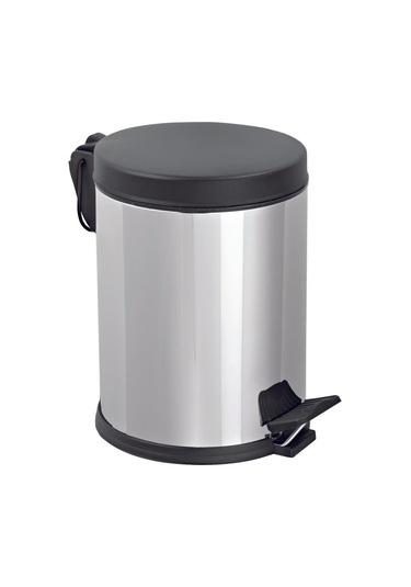 Rossel Premium 16 Lt Plastik Kapaklı 430 Krom Çöp Kovası 1605 Gri