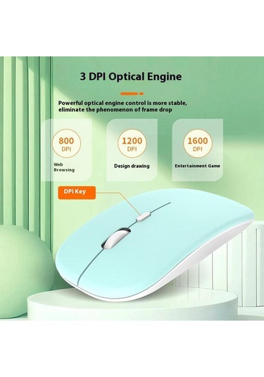 2858+030 Şarjlı Wireless Bluetooth Klavye Sessiz Fare Seti 800/1200/1600 Dpı Kırmızı Optik