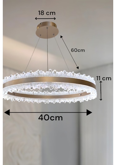 3 Renk Işıklı Kumandalı Modern Sarkıt Led Avize Ledli Avize Salon ESKİTME BAL
