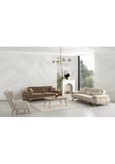 Dekorbizden Sürpirz Koltuk Takımı Krem-31834 7009