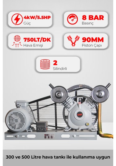 Çift Piston Kafa Grubu 5.5 Hp 8 Bar G2090b