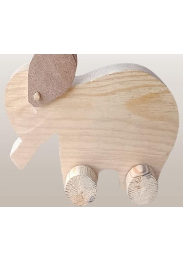 Hobi Adn Dekoratif Ahşap Oyuncak Fil Çam Ağacından İmal Model El Yapım