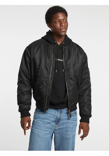 Guess Gj Bomber Erkek Siyah Bomber Ceket M5rl81whaa2-jblk Siyah