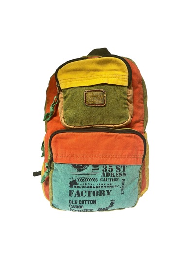 Kaliteli Tek Bölmeli Vintage Disayn Günlük Sırt Gezi Okul Seyahat Çantası Jannie Bag 27 Cm X 40 Cm Turuncu