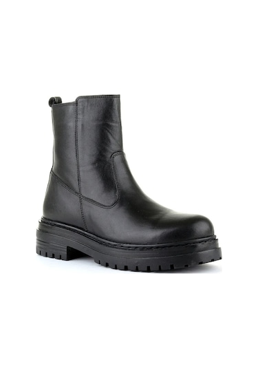 M.p. 242-4588 Zn Kadın Siyah Deri Bot Siyah