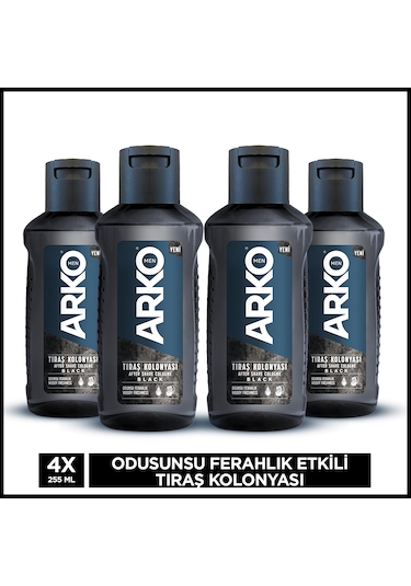 Arko Men Black Edition Tıraş Kolonyası 4 x 255 ML