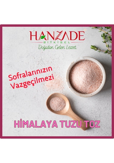 Hanzade Bitkisel Pembe Himalaya Tuzu Toz 3 x 1 KG