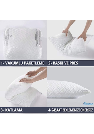 Visco Yastık Ortopedik Terletmeyen 4 Adet Visko Uyku Yastığı