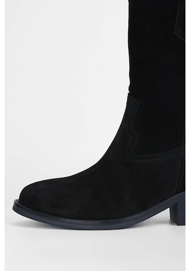 Tamer Tanca Kadın Hakiki Deri Siyah Süet Western Bot 231 2068 Bn Bot Sk23/24 Sıyah Suet