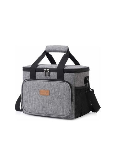 15l 24 Koni Yalıtımlı Öğle Yemeği Çantası, Soğutucu Çanta Öğle Yemeği/iş/okul/piknik İçin Soğutucu Çanta Yemek Çantası Gri Çok Renkli
