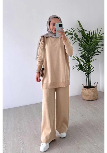 Kahijab Işıltılı Merserize Takım - Sütlü Kahve Sütlü Kahve