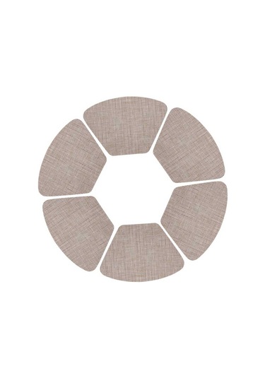 6x Yuvarlak Servis Altlığı Bardak Altlığı Çok Renkli Kaygan Olmayan Masa Pedi Koyu Bej