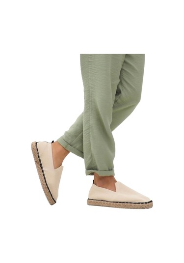 Unisex Bej Triko Espadril Bej