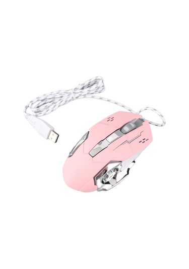 Tenfowee Optik Oyun Fareleri Usb İle Rgb Işıklandırma, 4 Ayar Dpı 3600'e Kadar , 6 Tuşlu, Sessiz Tıklama, Ergonomik, Windows/linux Uyumlu Pembe Bilgisayar Fare