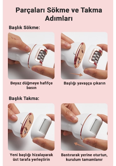 3 İn 1 Elektrikli Epilatör Tıraş Makinesi Bacak Koltukaltı Epilas