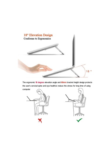 56-a Taşınabilir Masaüstü Dizüstü Standı Alüminyum Alaşımlı Dizüstü Soğutma Yükseltme Braketi