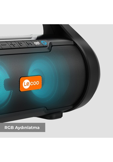 Lecoo DS154 30W Kablosuz Bluetooth 5.0 RGB Aydınlatmalı TWS Stereo Boombox Taşınabilir Hoparlör