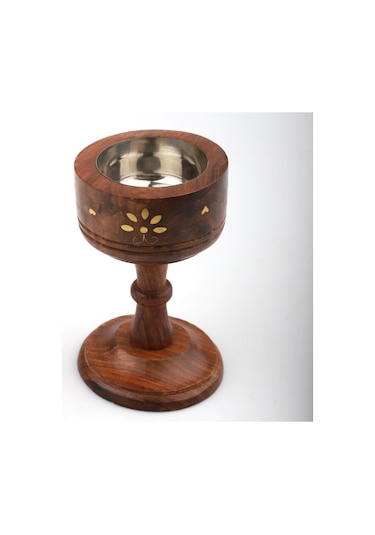 Tütsülük Ahşap Büyük Vazo Tb105b Kahve