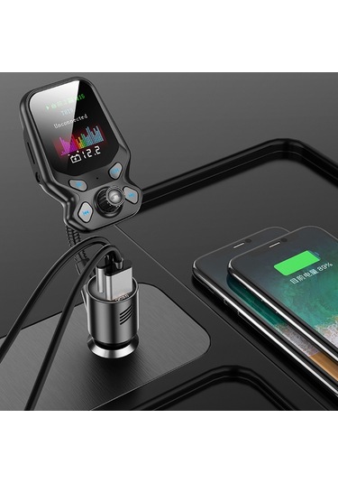 T819 Renkli Ekran Araba Bluetooth 5.0 Mp3 Fm Verici