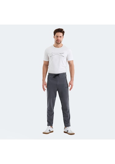 Slazenger KENNARD Erkek Fermuar Cepli Koyu Gri Eşofman Altı
