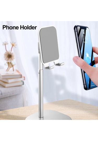 Geeksen Zzj-1 Standlı Telefon Tutucu, Tüm Telefonları Destekleyen Alüminyum-abs Malzeme, Siyah Standart Tip Masaüstü Stüdyo