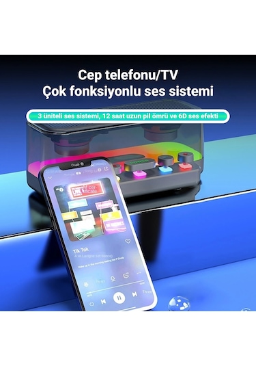 Z6 Premium Led Işıklı Bluetooth Hoparlör Masaüstü Ambiyans Speaker