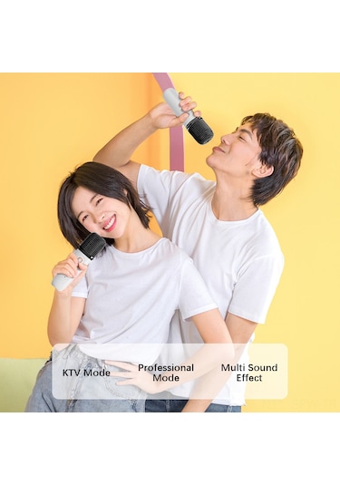 Maiyame Profesyonel Mini Karaoke Hoparlör Ve Mikrofon Seti, 5 Ses Efekti, Eko Ve Ses Ayarları, Pembe/beyaz Seçenekli