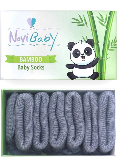 Novibaby 3'lü Bambu Yenidoğan Bebek Çorabı I Cloud I 0-6 ay "Karışık Renkli"