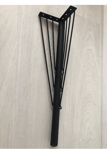 Metal 40x10x10 Cm Siyah Boyalı Sehpa / Puf / Sandalye Ayağı (4 Adet)
