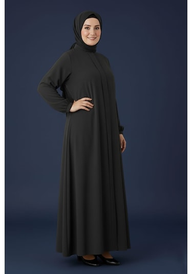 Medine İpeği Mevlana Kesim Cepli Kuşaklı Bol Büyük Beden Ferace Gri Medine İpeği Mevlana Kesim Cepli Kuşaklı Bol Büyük Beden Ferace Gri