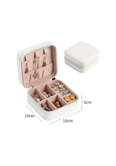 Chavin St1-64by Deri Seyahat Takı Kutusu Beyaz