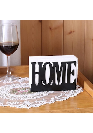 Homyl Yemek Masası Dekoru Için Dikey Peçete Tutucu, Ev Siyah