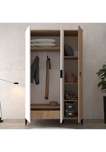 6303 Neva 3 Kapılı 200 Cm Gizli Çekmeceli Gardırop , Elbise Dolabı , Genç Odası Beyaz Sepet 6303 Neva 3 Kapılı 200 Cm Gizli Çekmeceli Gardırop , Elbise Dolabı , Genç Odası Beyaz Sepet