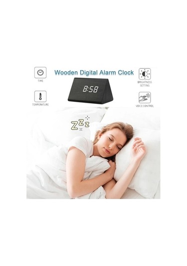 Trendooze Tarih Sıcaklık Saat Saat Masa Göstergesi Fx Dijital Alarmlı Ahşap Jy