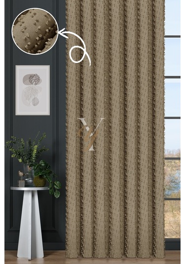 Linda Fon Perde V-6002 Sütlü Kahve Sütlü Kahve